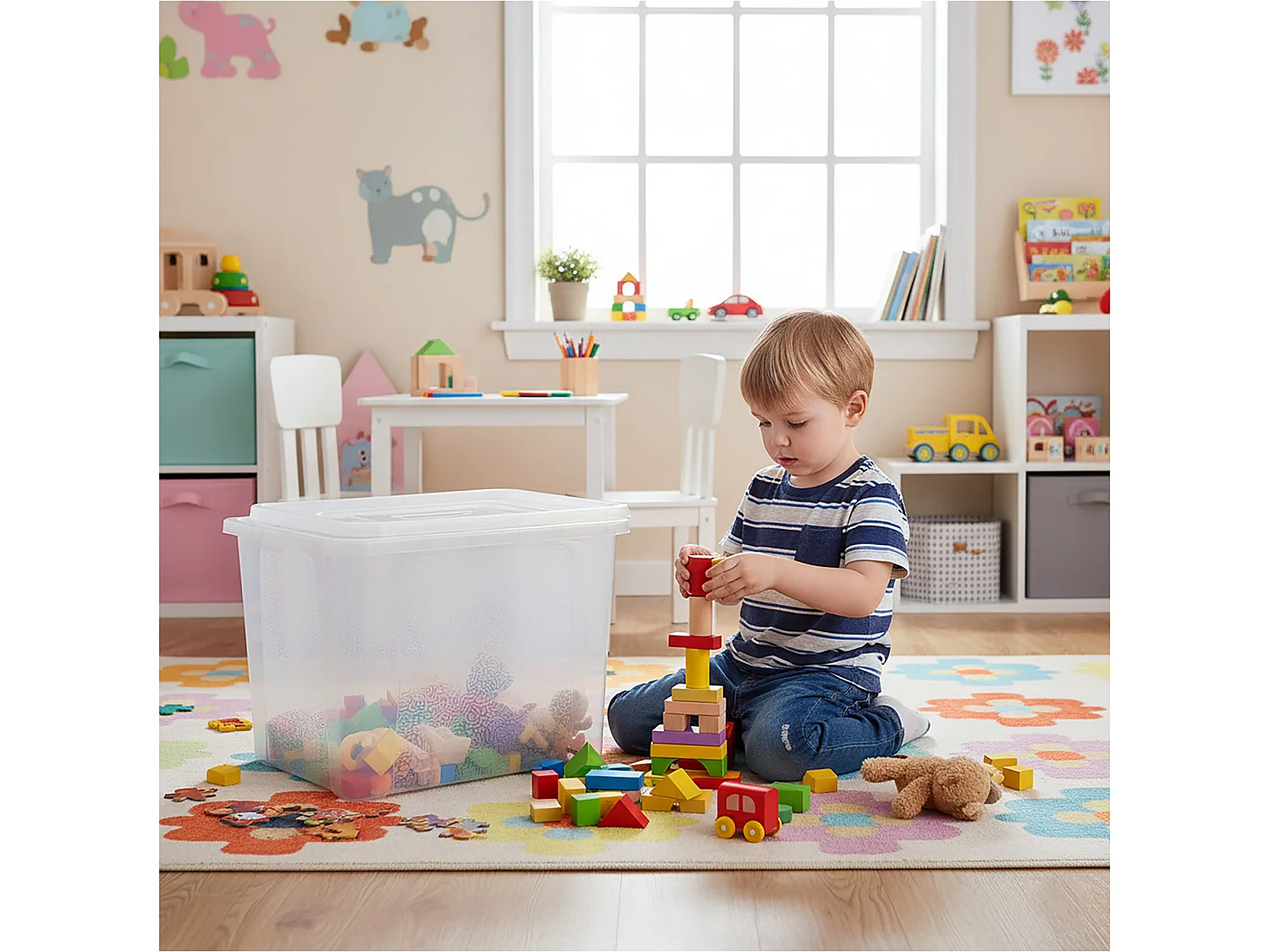 Boîte de rangement avec couvercle en plastique transparent MultiBox 40x33x30 cm, 30 L