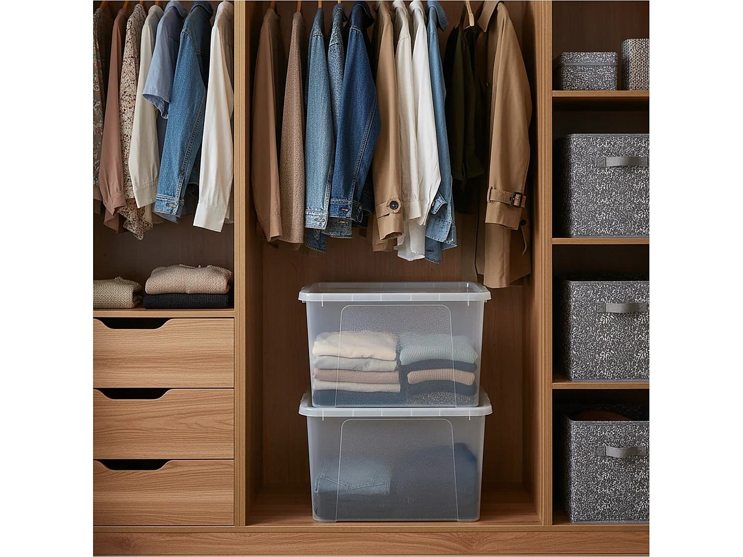 Boîte de rangement avec couvercle en plastique transparent MultiBox 40x33x30 cm, 30 L