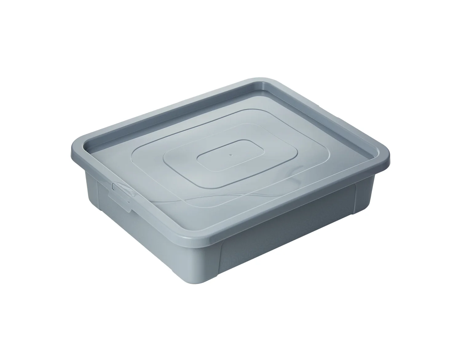 Boîte de rangement en plastique avec couvercle MultiBox, décoratif, gris, 40x33x10 cm