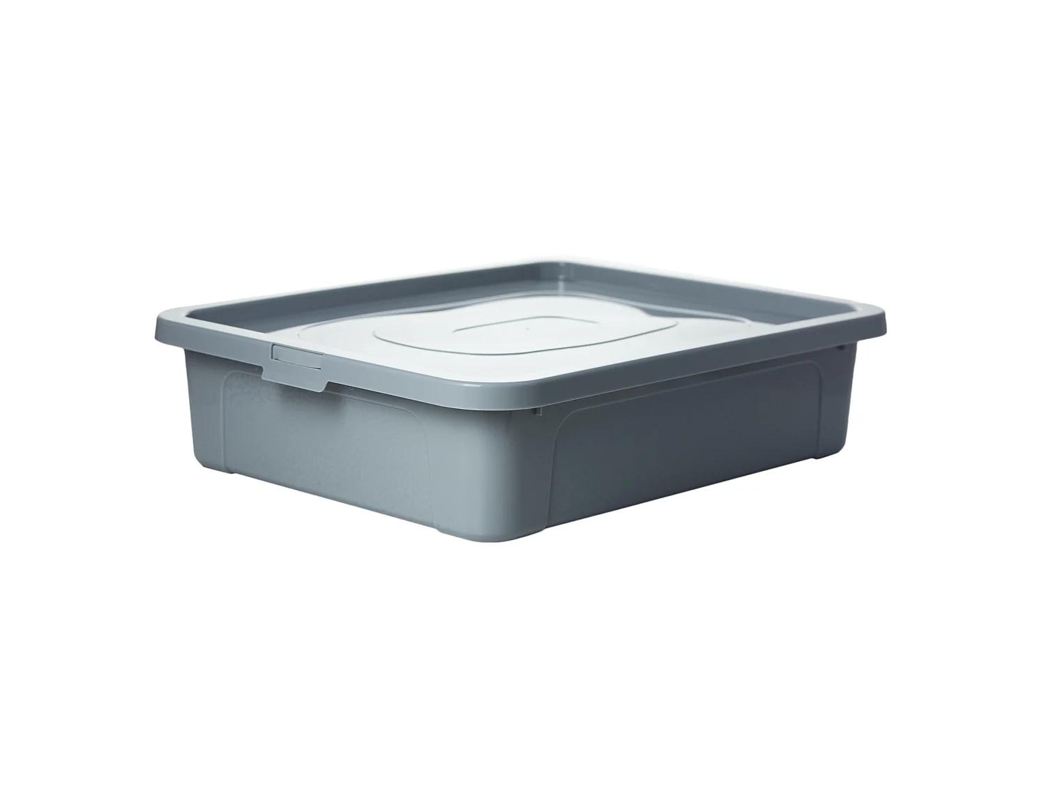 Boîte de rangement en plastique avec couvercle MultiBox, décoratif, gris, 40x33x10 cm