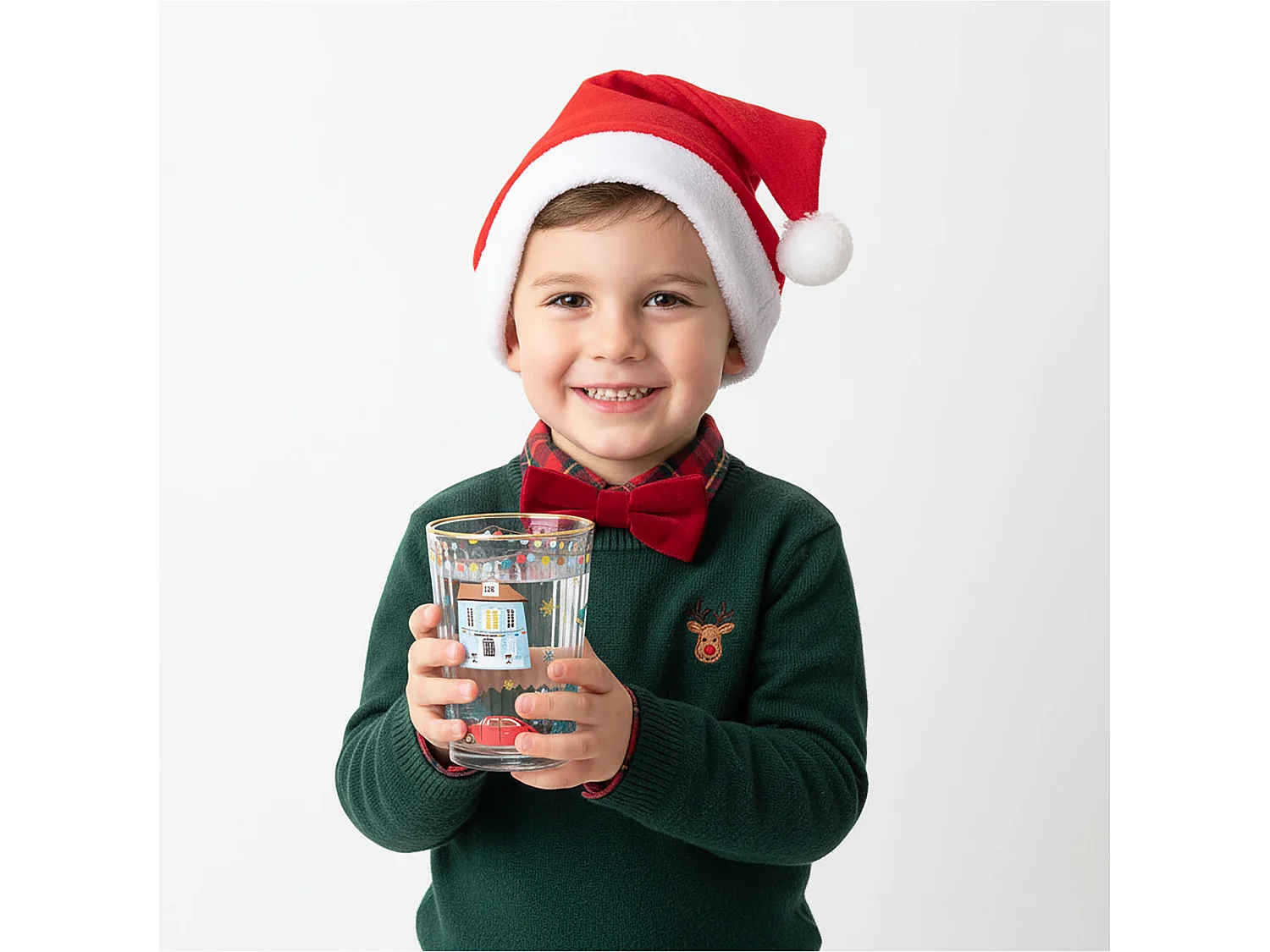 Verre de Noël décoratif en verre doré 500 ml Ø 87 x 120 mm