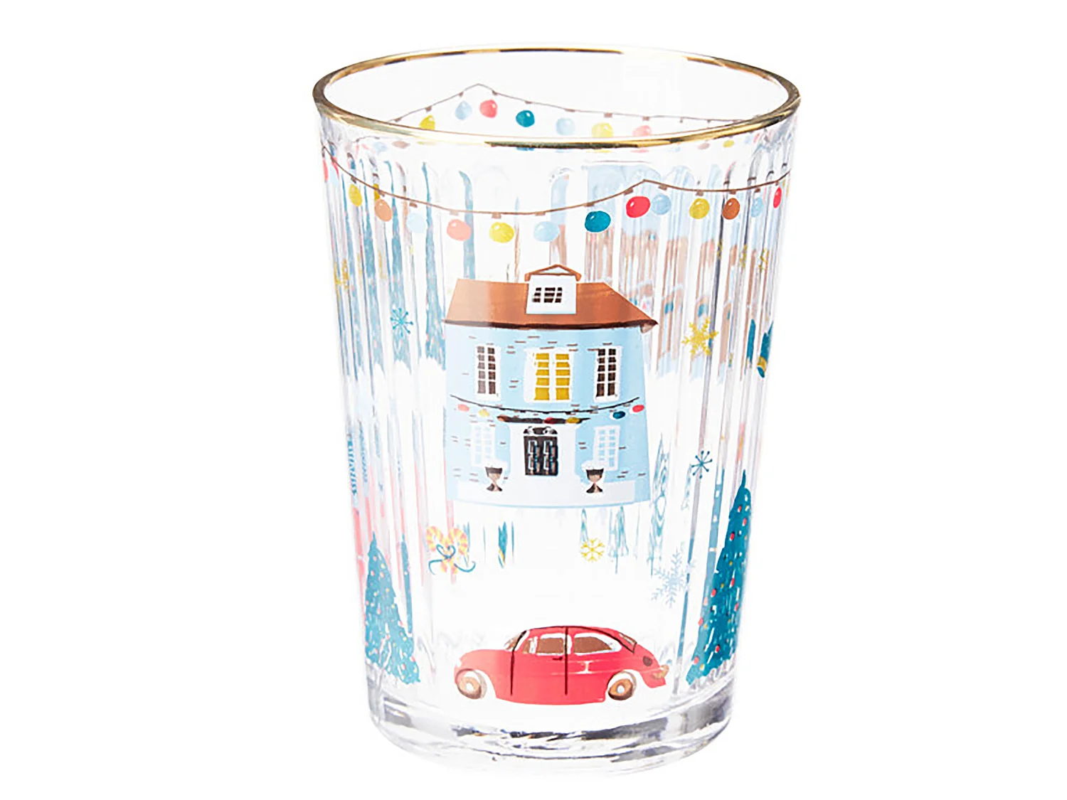 Verre de Noël décoratif en verre doré 500 ml Ø 87 x 120 mm
