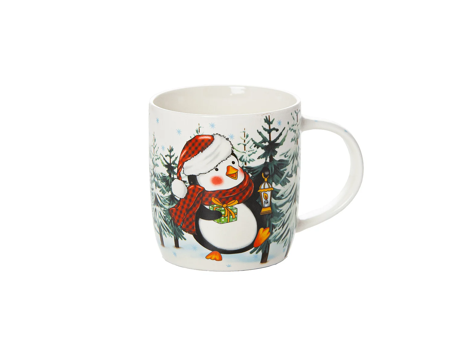 Tazza natalizia regalo in ceramica bianca 370 ml 9,5 cm 9 cm pinguino