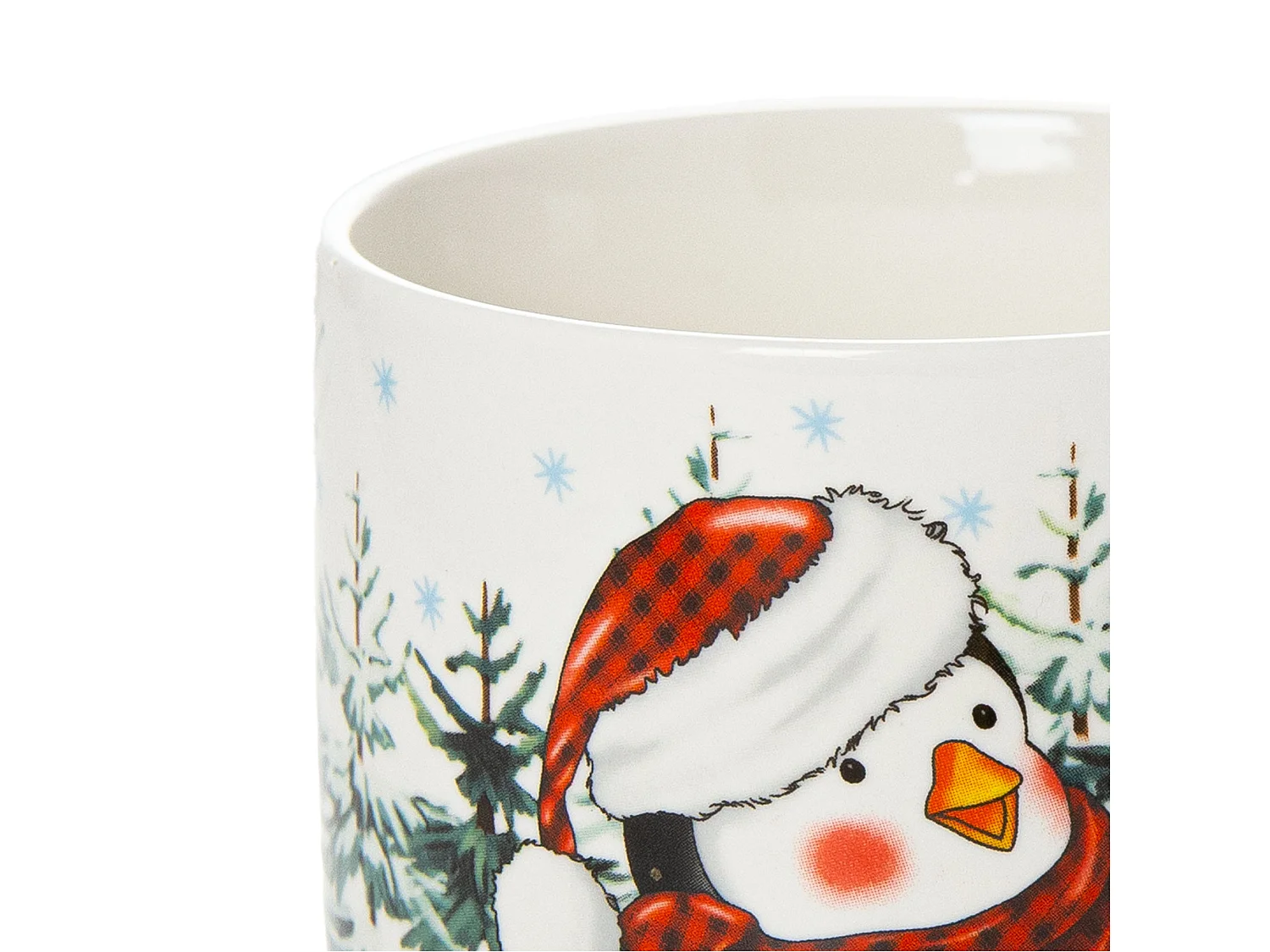 Tazza natalizia regalo in ceramica bianca 370 ml 9,5 cm 9 cm pinguino