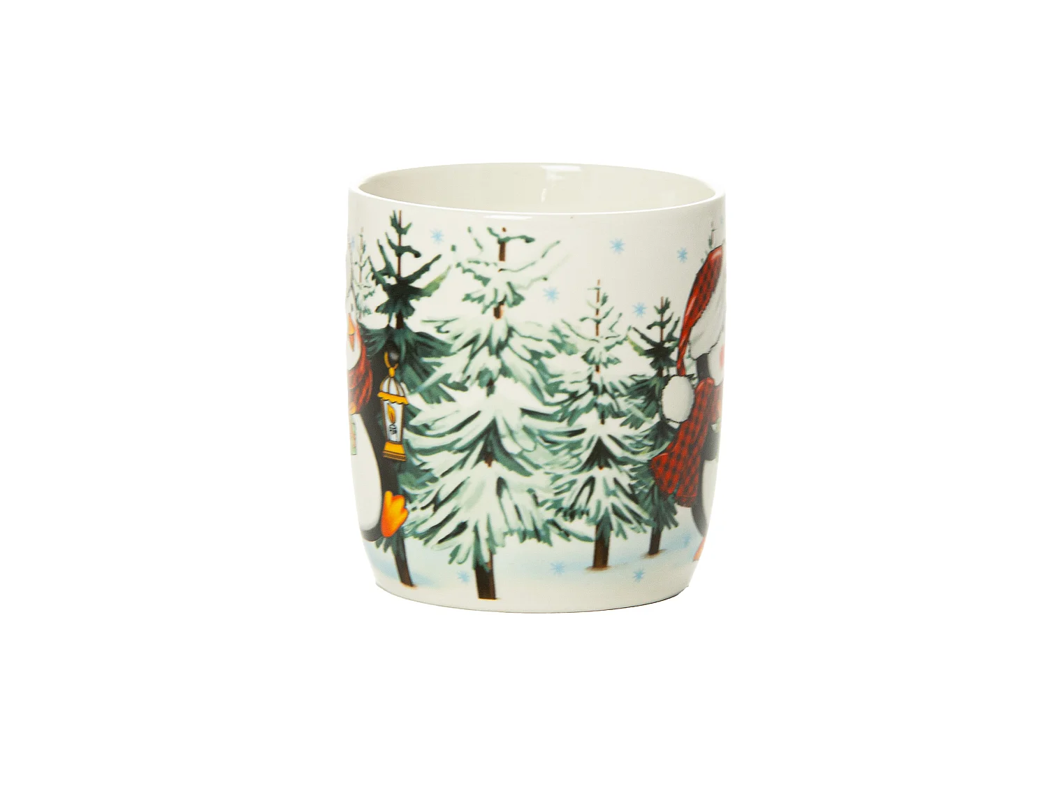 Tazza natalizia regalo in ceramica bianca 370 ml 9,5 cm 9 cm pinguino