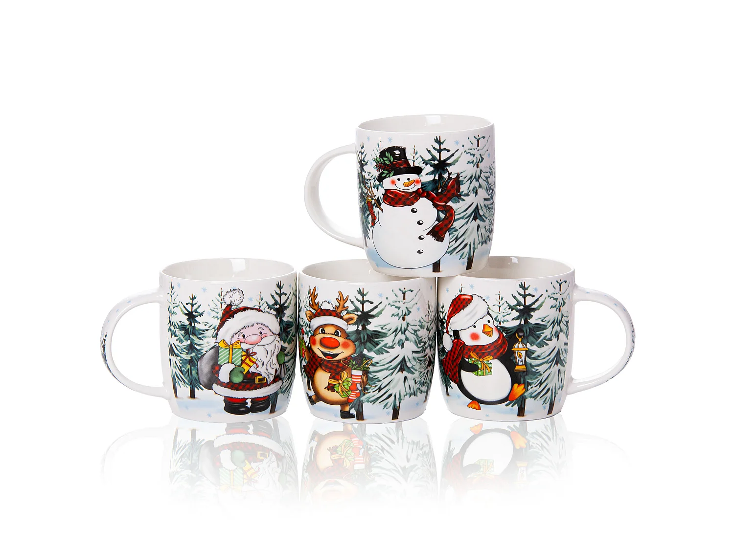 Tazza natalizia regalo in ceramica bianca 370 ml 9,5 cm 9 cm pinguino