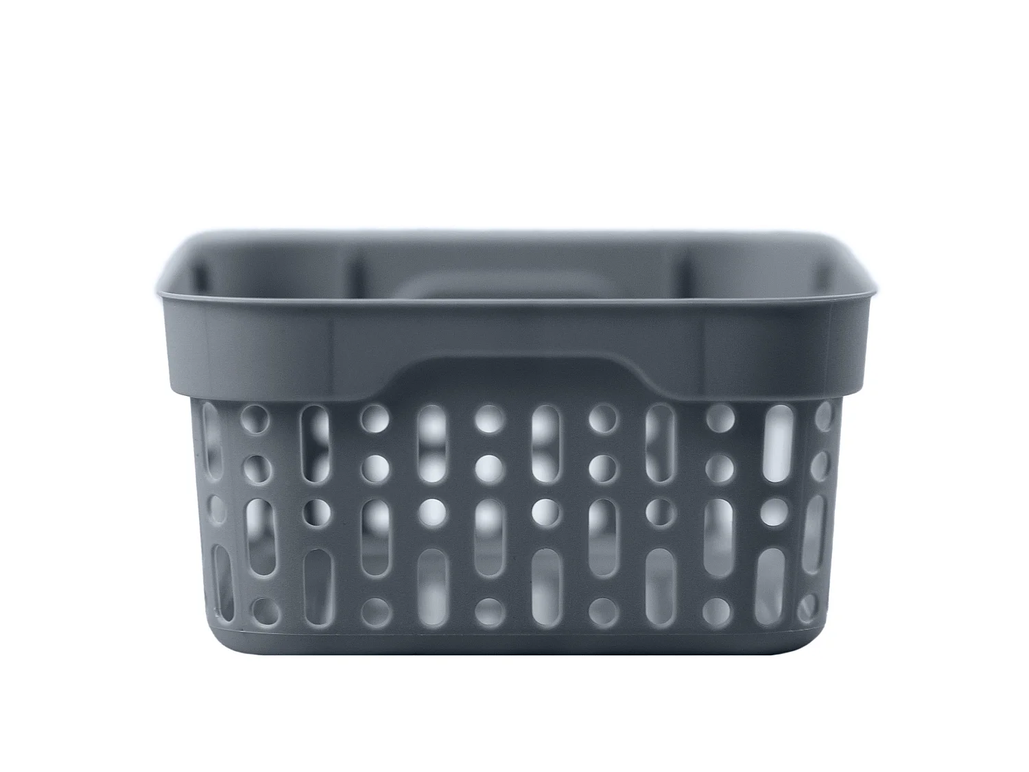 Panier ajouré en plastique pour cosmétiques gris 18x12x6 cm