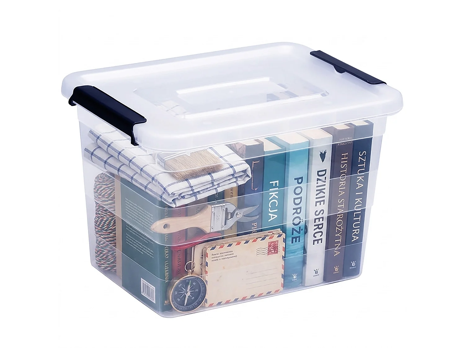 Boîte de rangement en plastique transparente 20 L 39x29x27 cm
