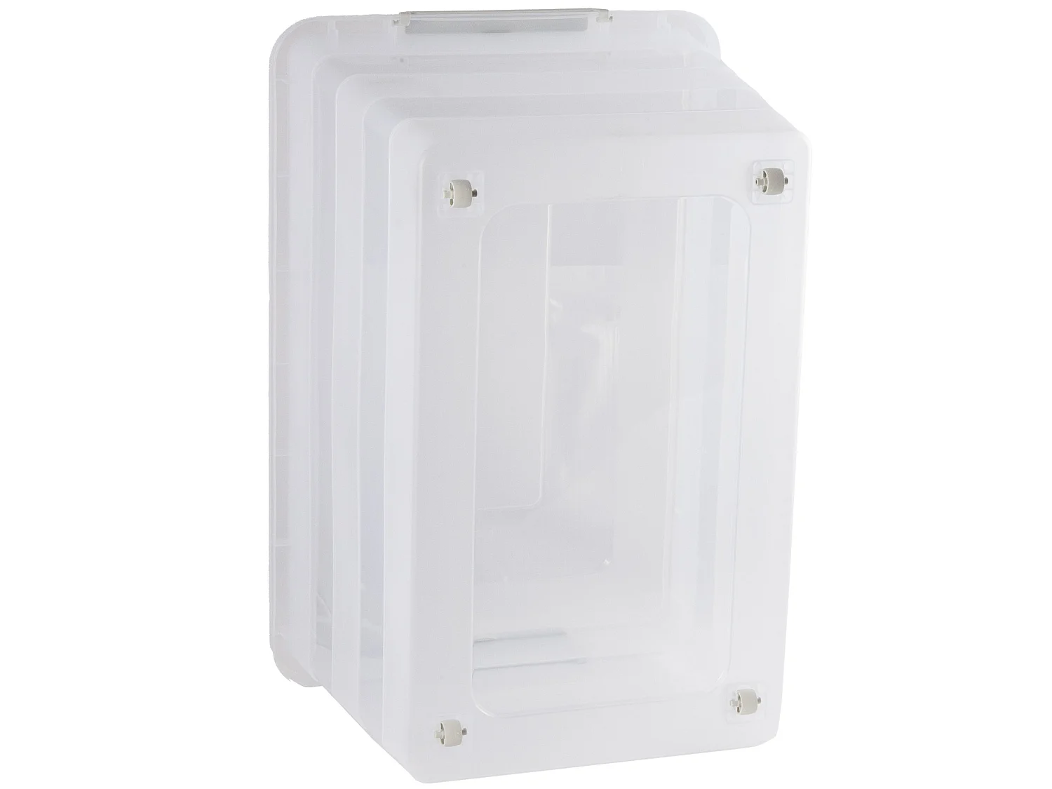 Boîte de rangement en plastique transparente avec couvercle et roulettes 55 l 58,5x38,5x33,1 cm