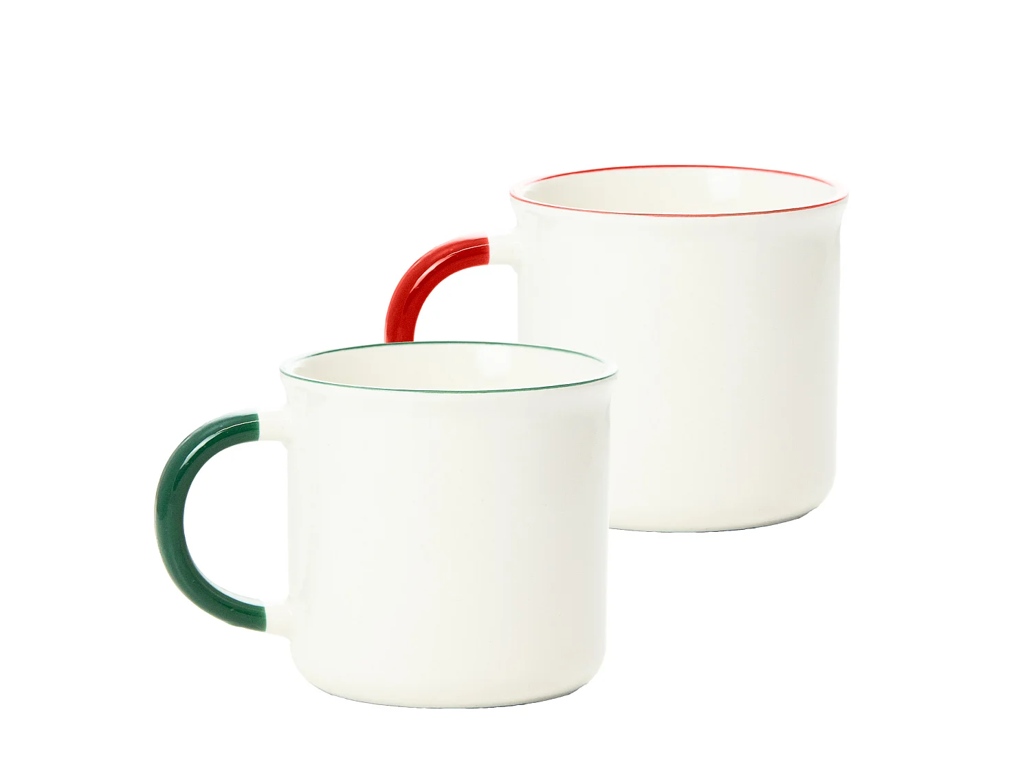 Set 4 tazze natalizie in porcellana bianca e rossa 4 x 200 ml 75x75x81 mm