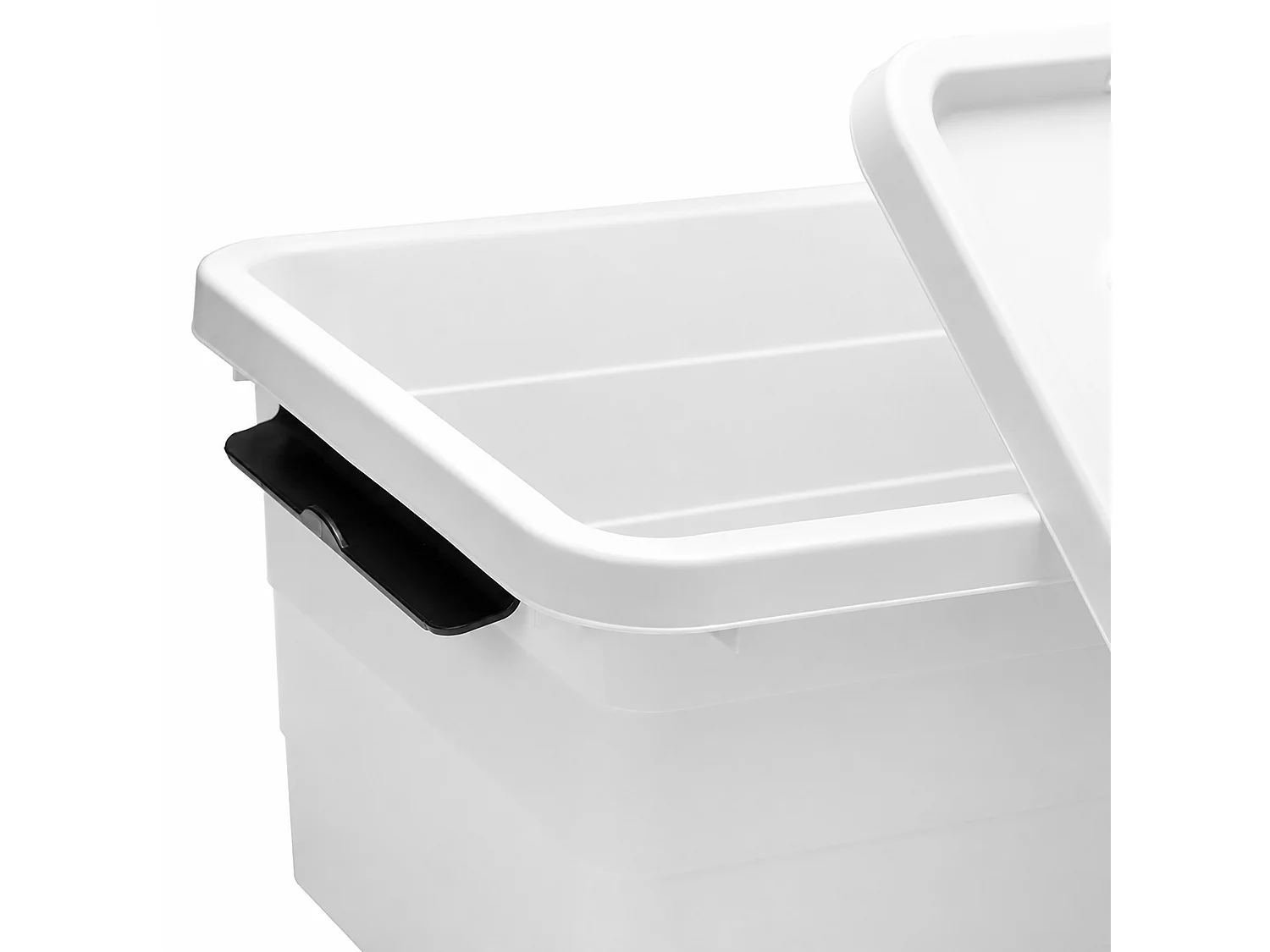 Boîte de rangement en plastique avec couvercle et clips, gris clair, 15 L, 39x29x19,5 cm