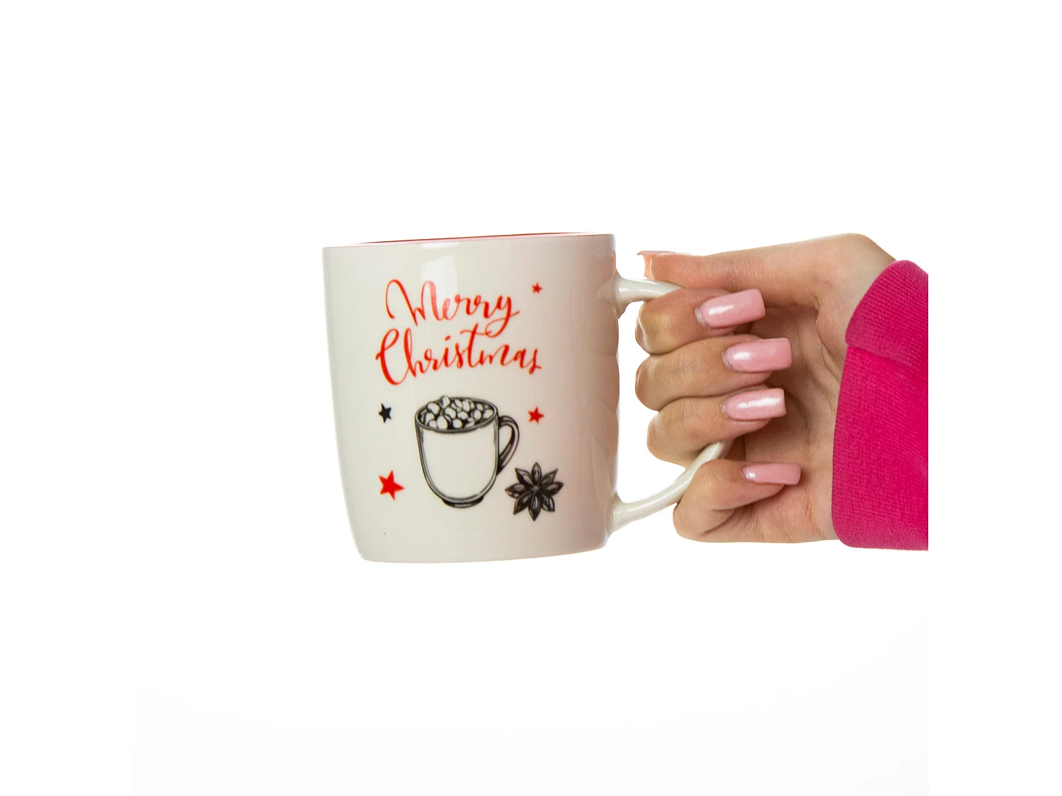Mug de Noël cadeau en céramique blanc 370 ml 9,5 cm 9 cm