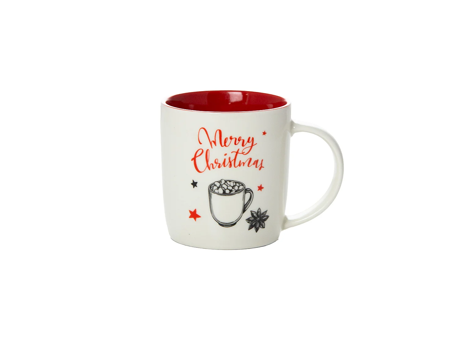 Mug de Noël cadeau en céramique blanc 370 ml 9,5 cm 9 cm