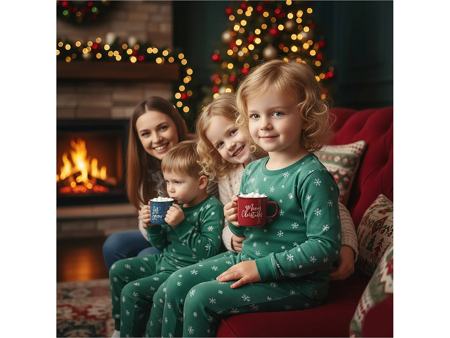 Tasse de Noël en grès blanche 285 ml 9,5x8 cm