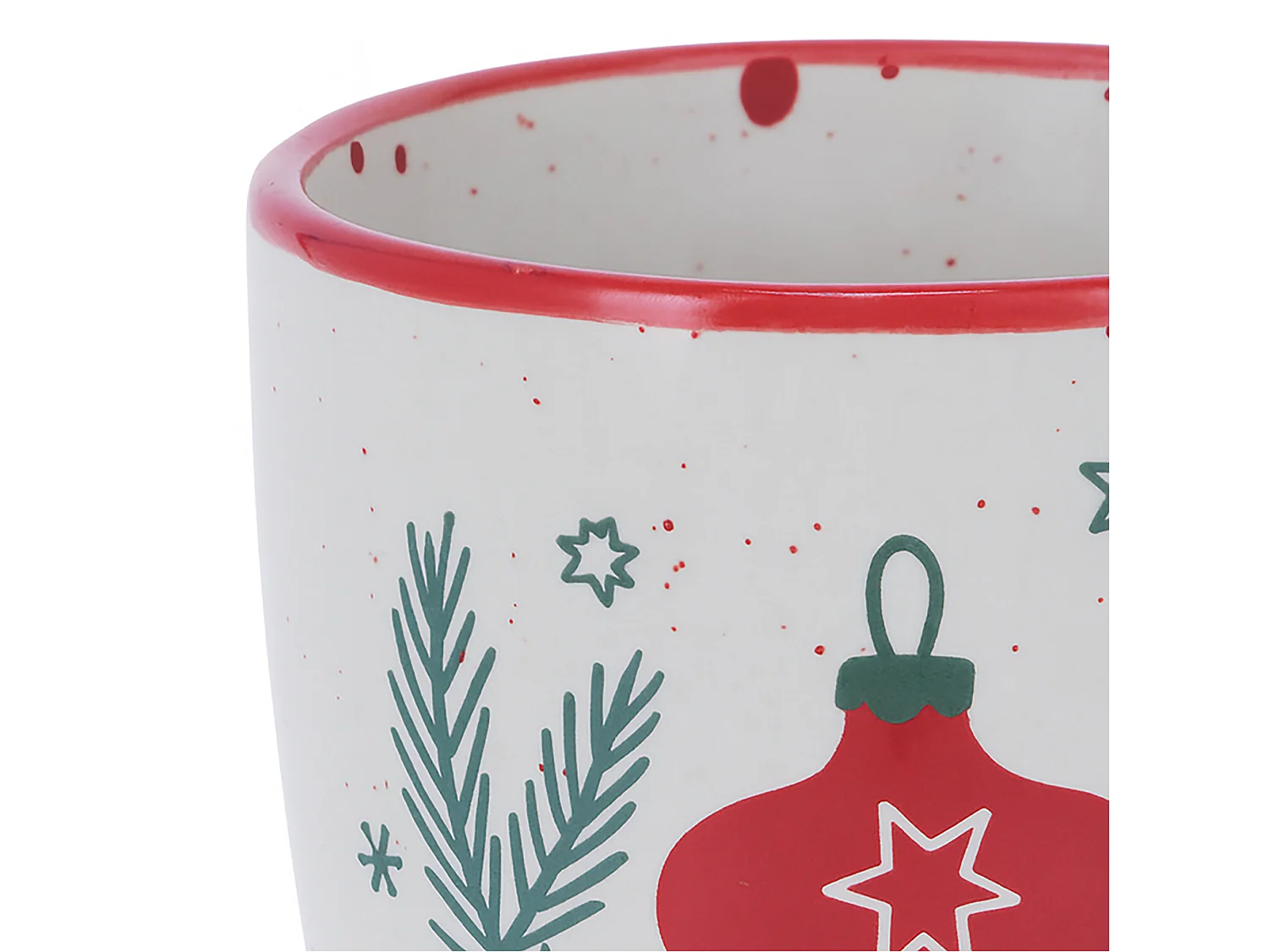 Set di tazze natalizie con manico in gres rosso 4 x 200 ml 75x75x81 mm