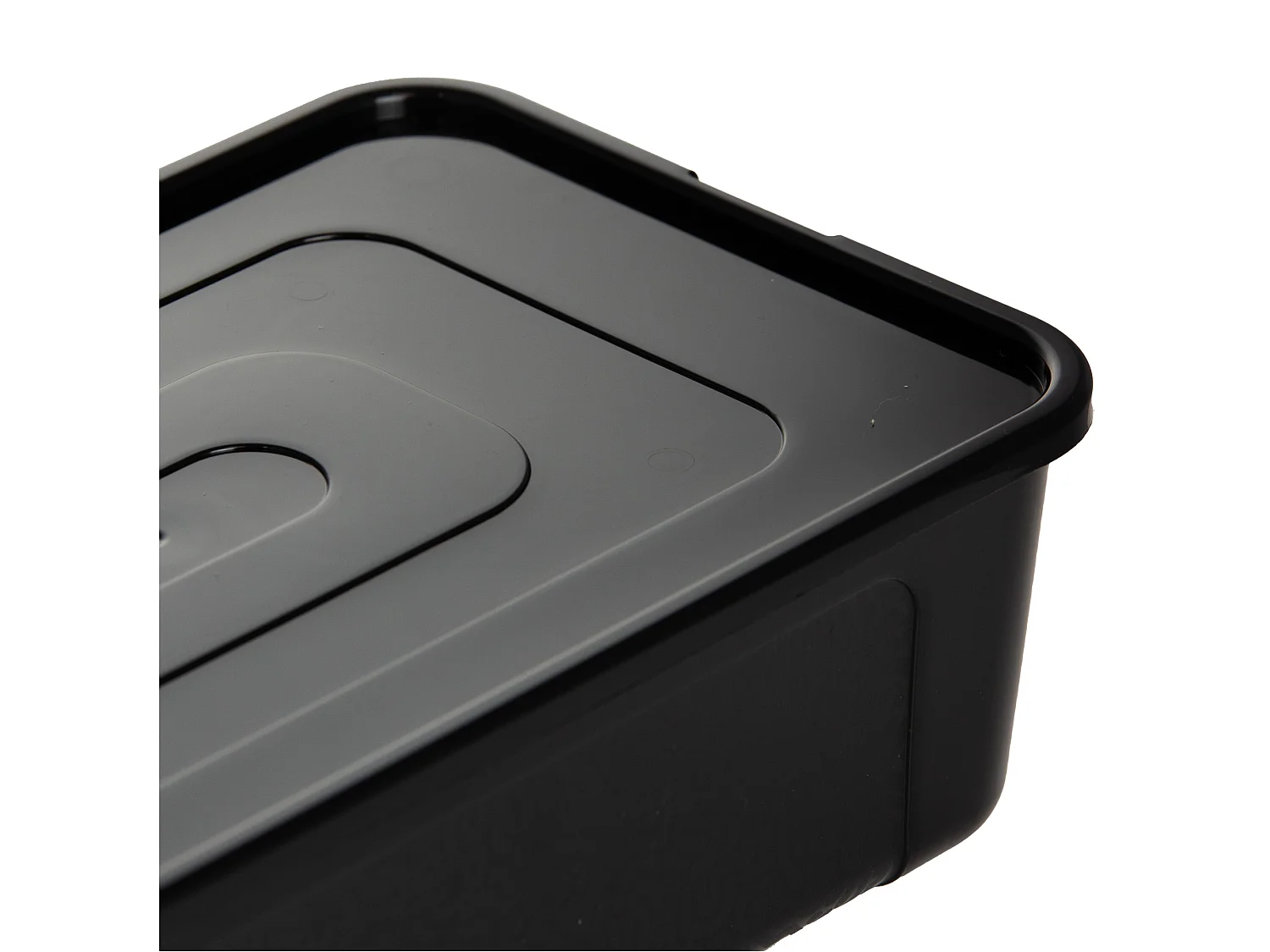 Boîte de rangement en plastique avec couvercle, 7 L, noire, 34x20x10 cm