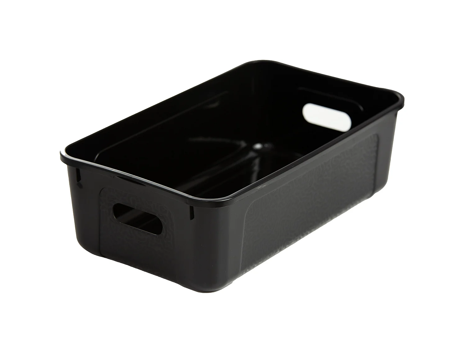 Boîte de rangement en plastique avec couvercle, 7 L, noire, 34x20x10 cm