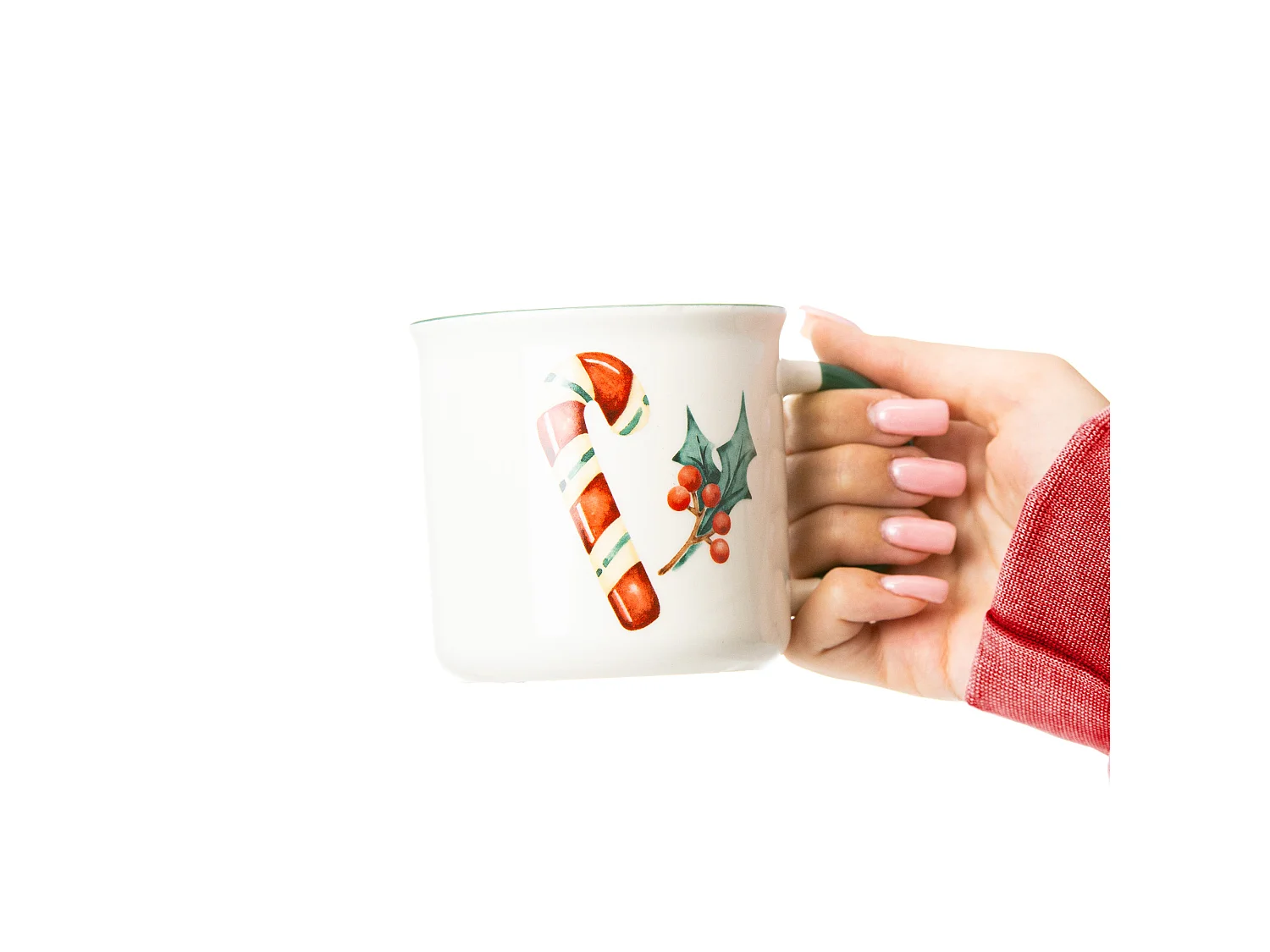 Set 2 tazze natalizie regalo porcellana New Bone bianco 300 ml 9,5 cm 9 cm