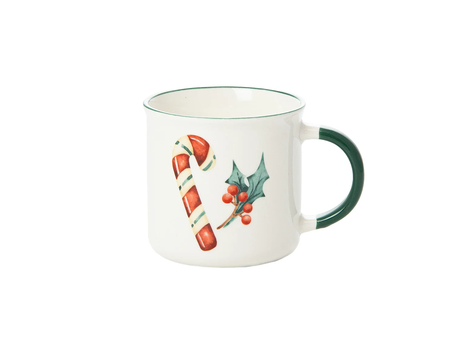 Set 2 tazze natalizie regalo porcellana New Bone bianco 300 ml 9,5 cm 9 cm