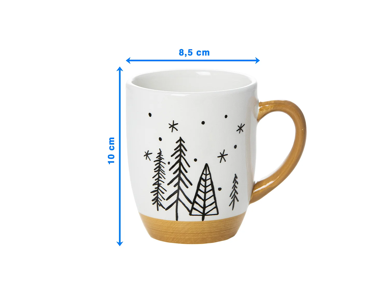 Mug de Noël en céramique blanc 330 ml 10x8,5 cm