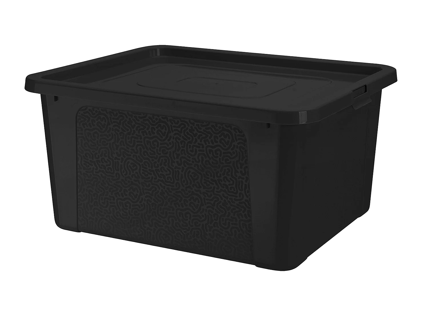 Boîte de rangement en plastique avec couvercle décoratif MultiBox noire 40x33x20 cm, 20 L
