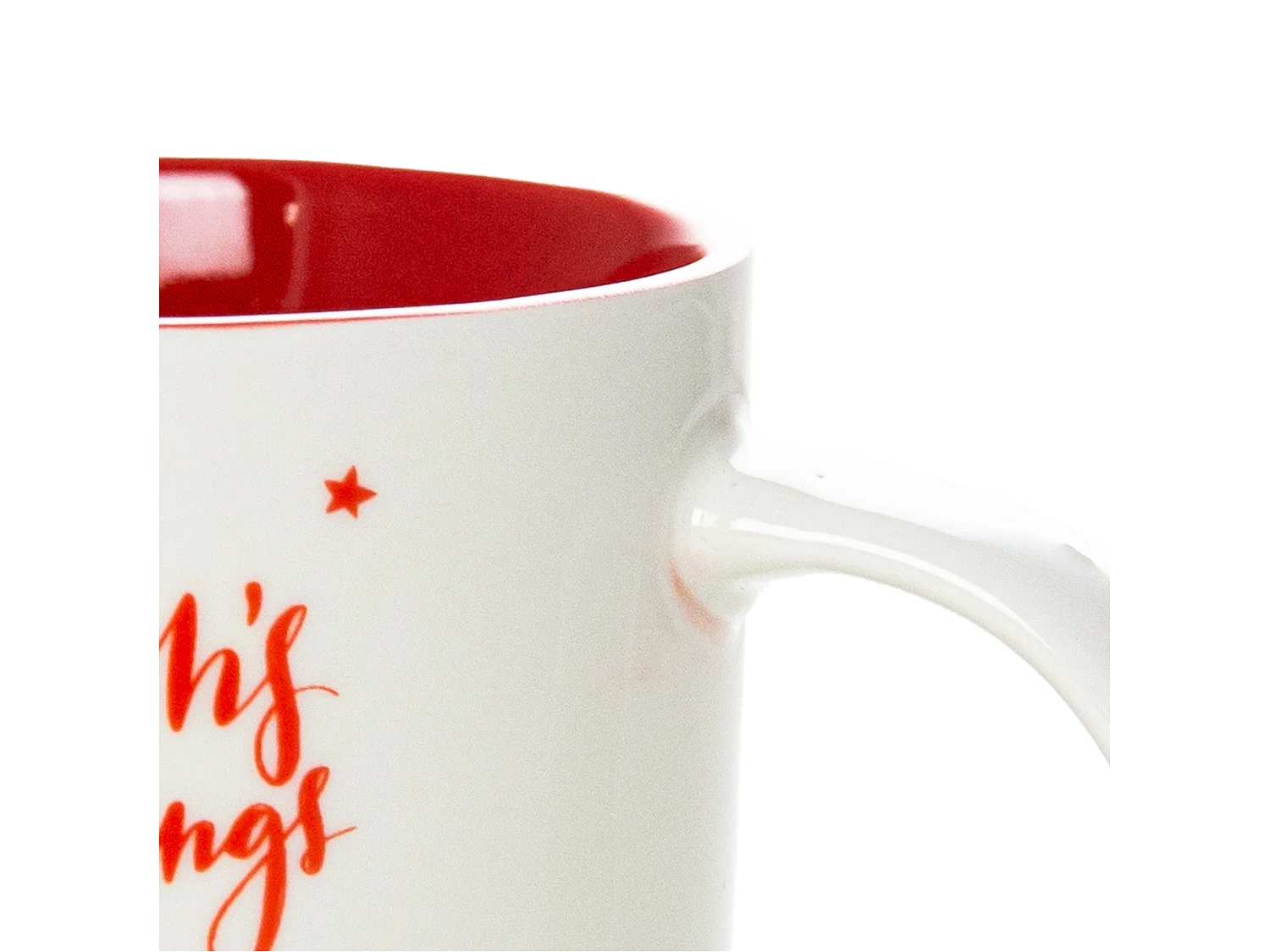 Mug de Noël cadeau en céramique blanc 370 ml 9,5 cm 9 cm