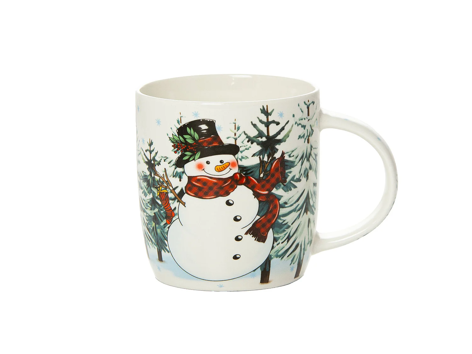 Tazza natalizia in ceramica regalo 370 ml bianco pupazzo di neve 9,5 cm 9 cm