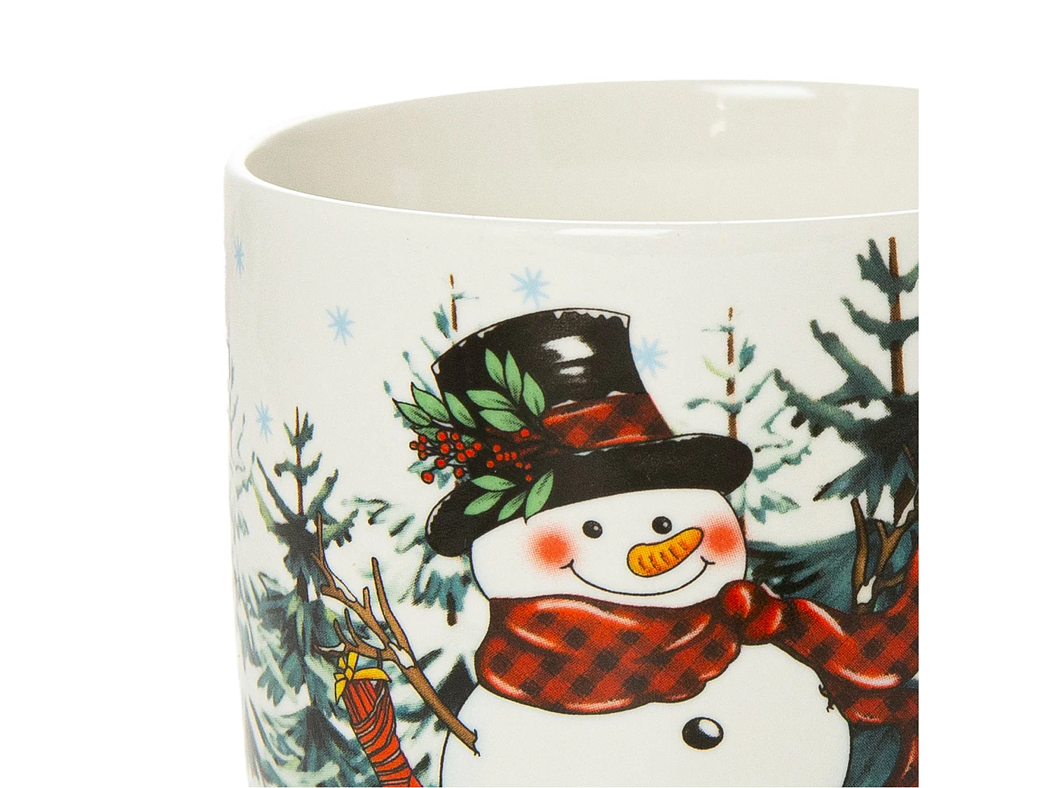 Tazza natalizia in ceramica regalo 370 ml bianco pupazzo di neve 9,5 cm 9 cm