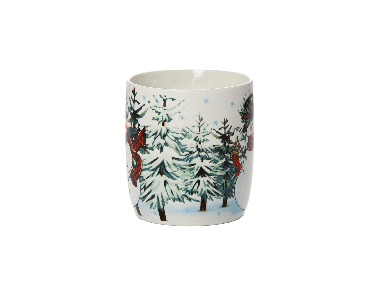 Tazza natalizia in ceramica regalo 370 ml bianco pupazzo di neve 9,5 cm 9 cm