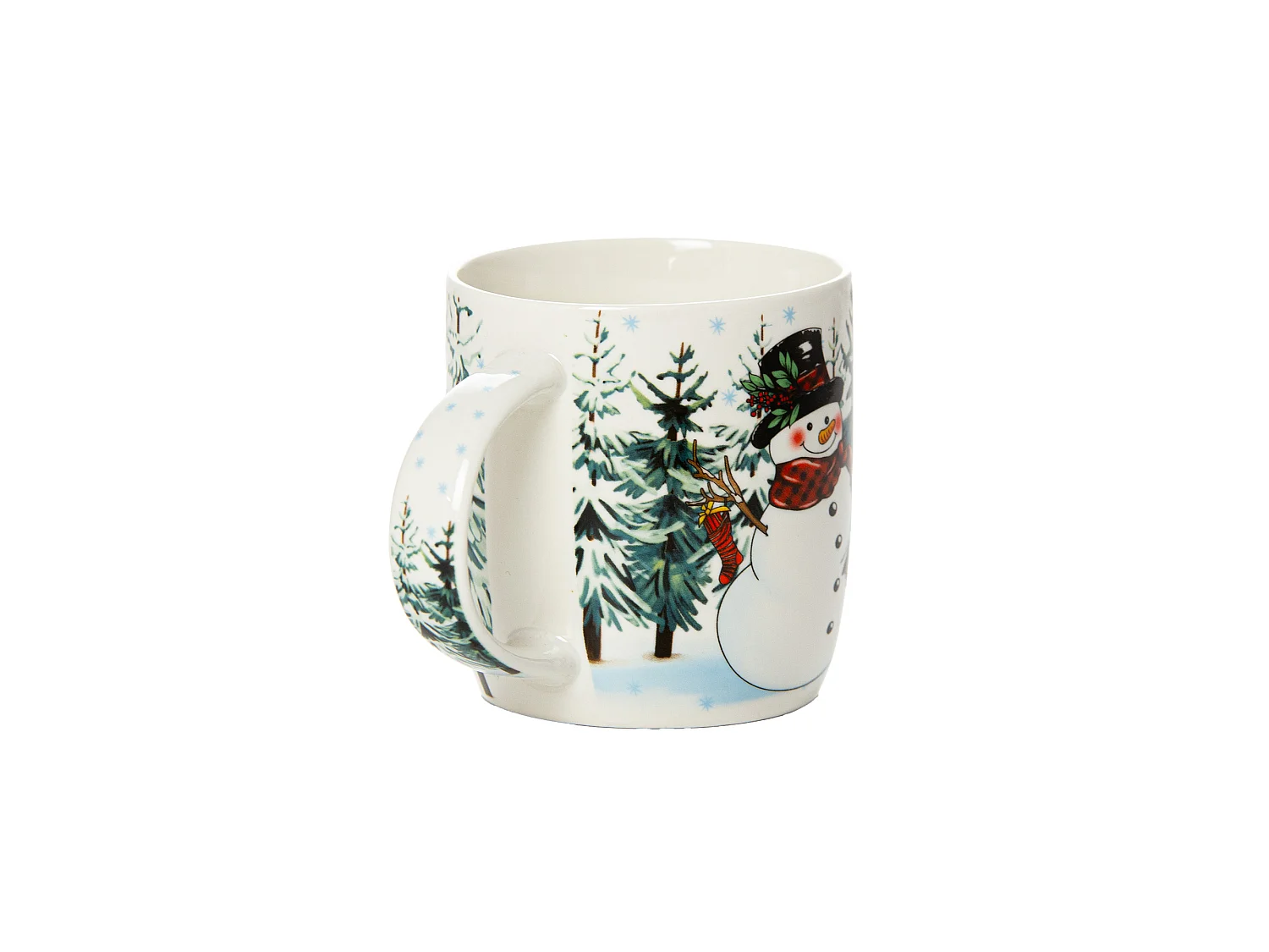 Tazza natalizia in ceramica regalo 370 ml bianco pupazzo di neve 9,5 cm 9 cm