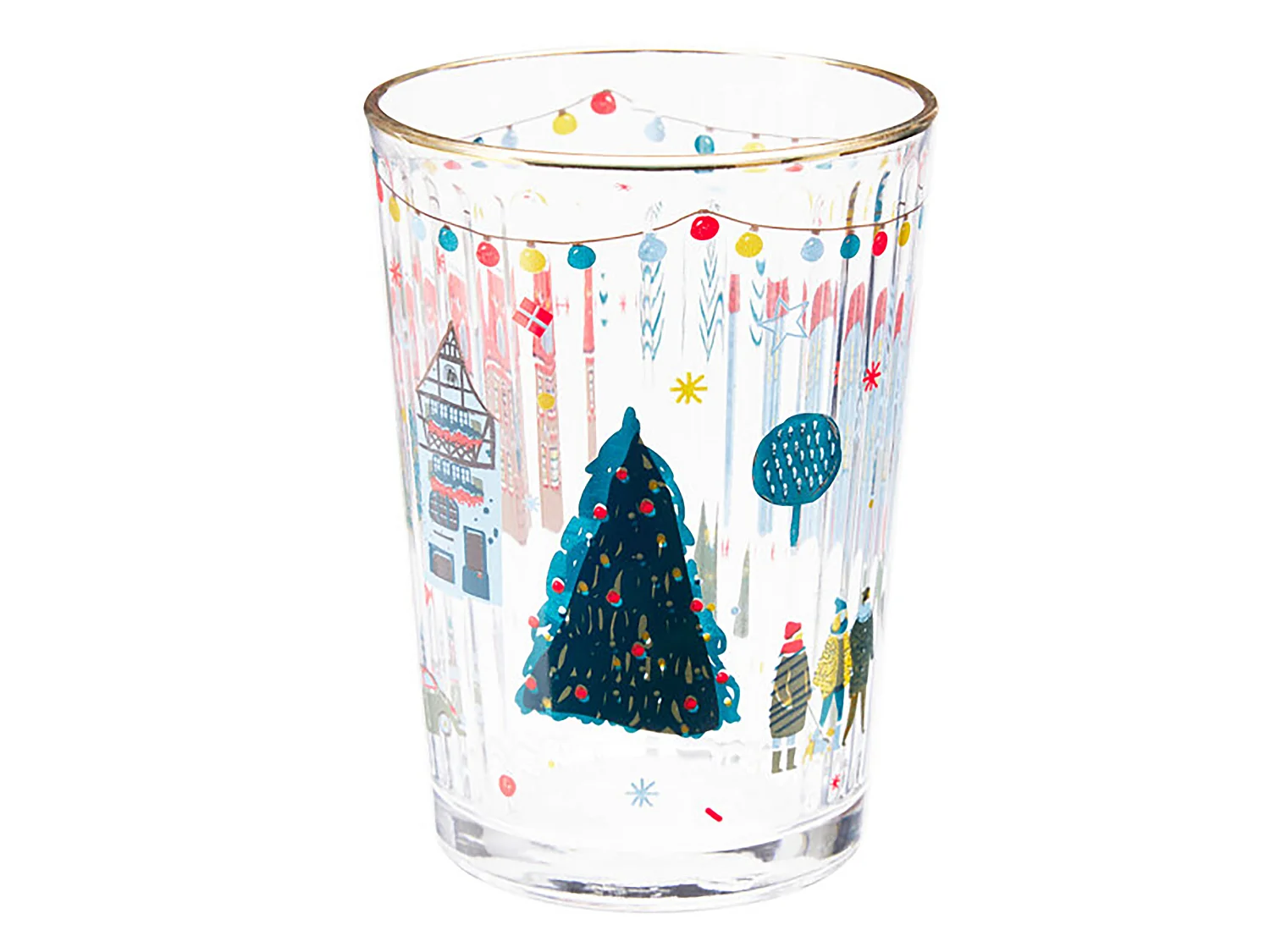 Verre de Noël décoratif en verre doré 500 ml Ø 87 x 120 mm