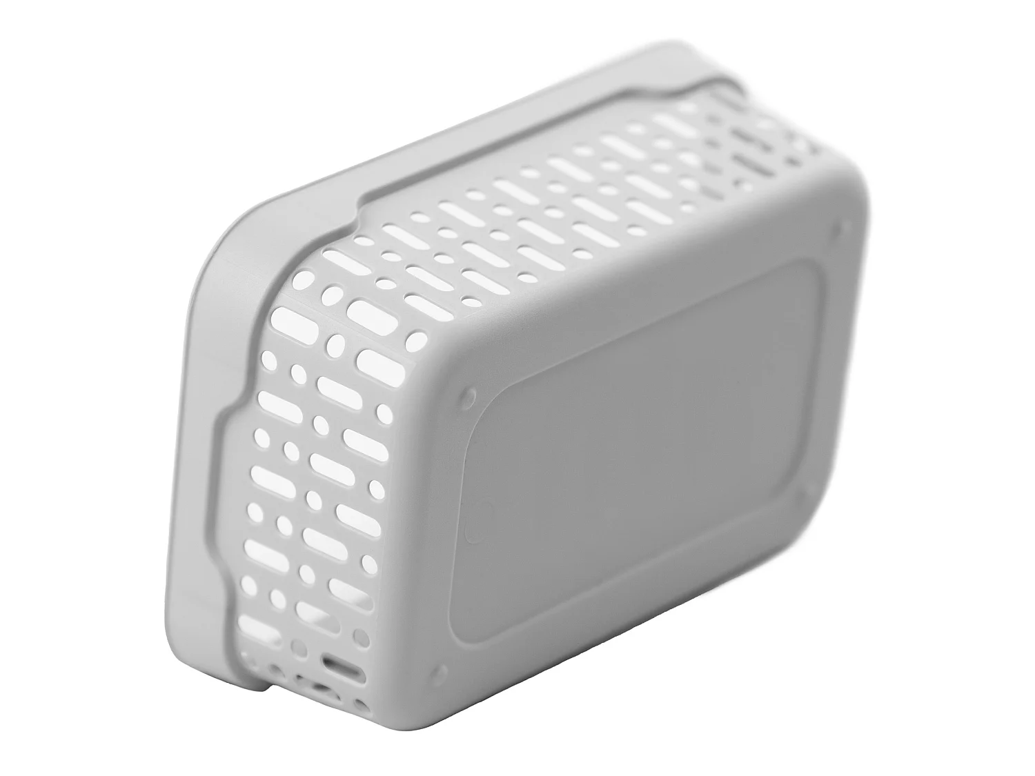 Panier ajouré en plastique pour cosmétiques salle de bain gris clair 18x12x6 cm