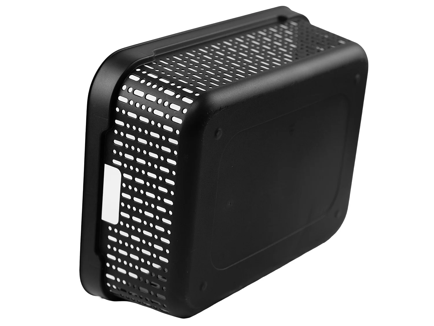 Panier ajouré en plastique avec couvercle pour cosmétiques noir 39.5x30x13 cm