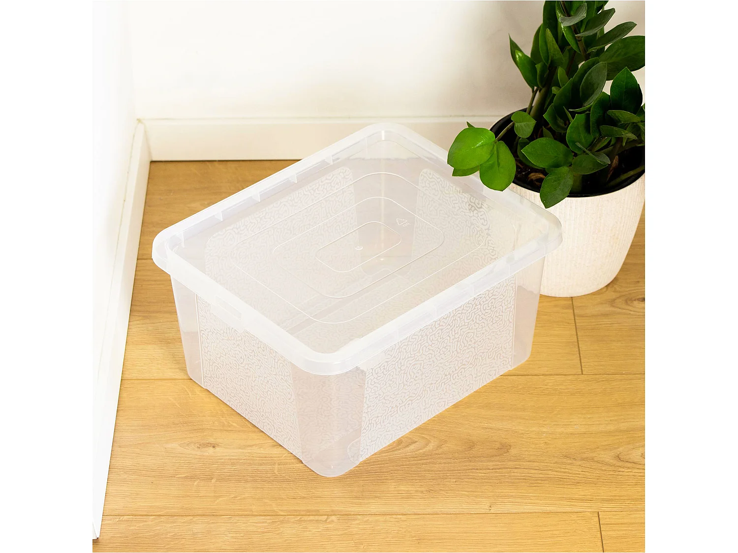 Boîte de rangement avec couvercle en plastique transparent 20 L 40x33x20 cm
