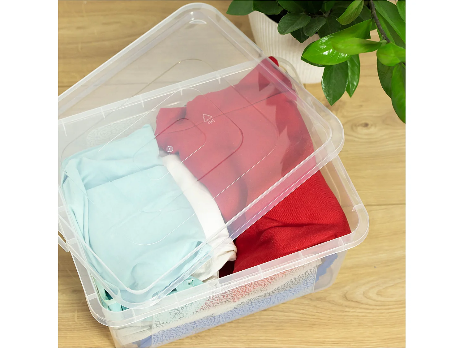 Boîte de rangement avec couvercle en plastique transparent 20 L 40x33x20 cm
