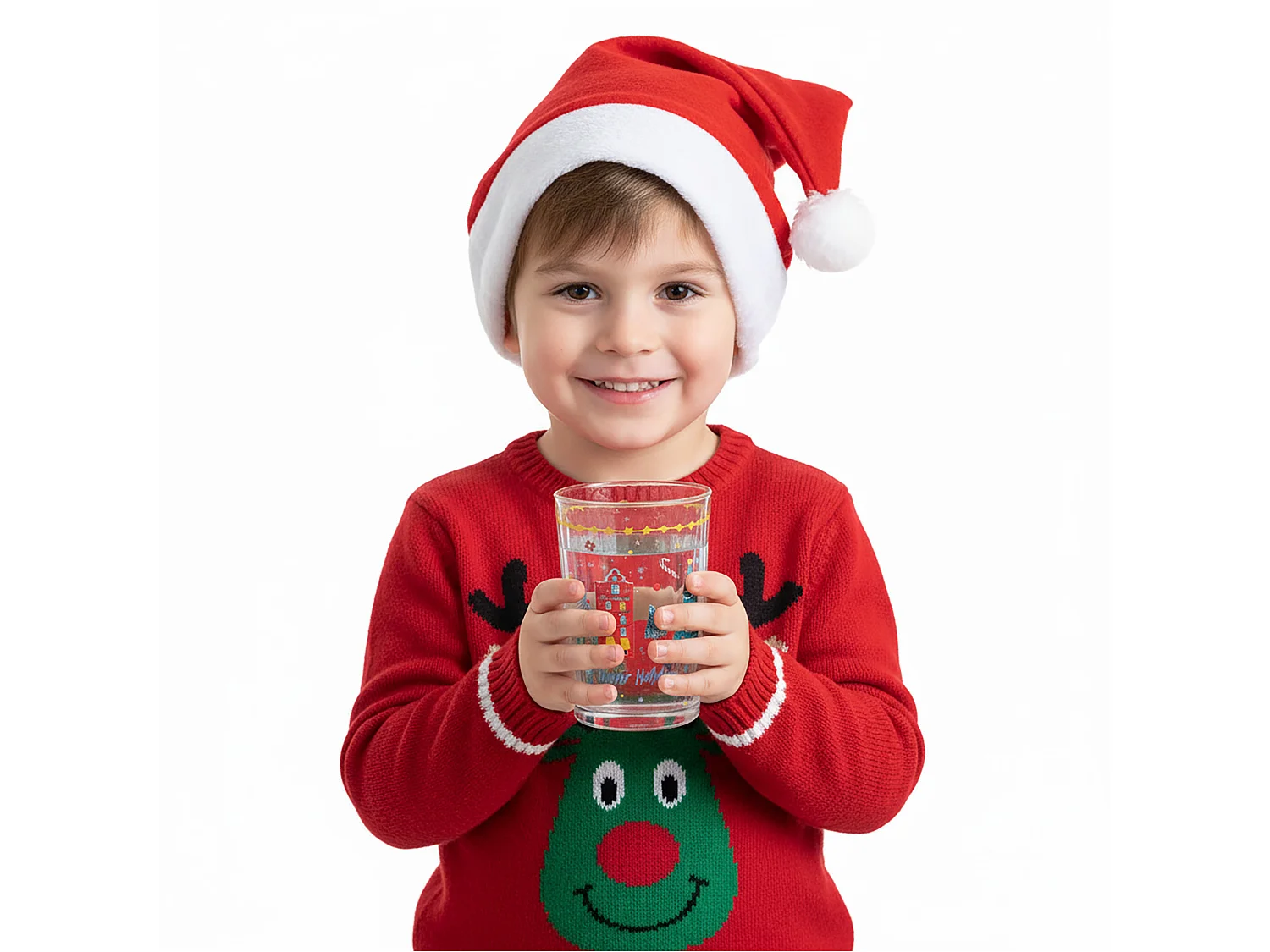 Verre de Noël décoratif en verre doré 500 ml Ø 87 x 120 mm