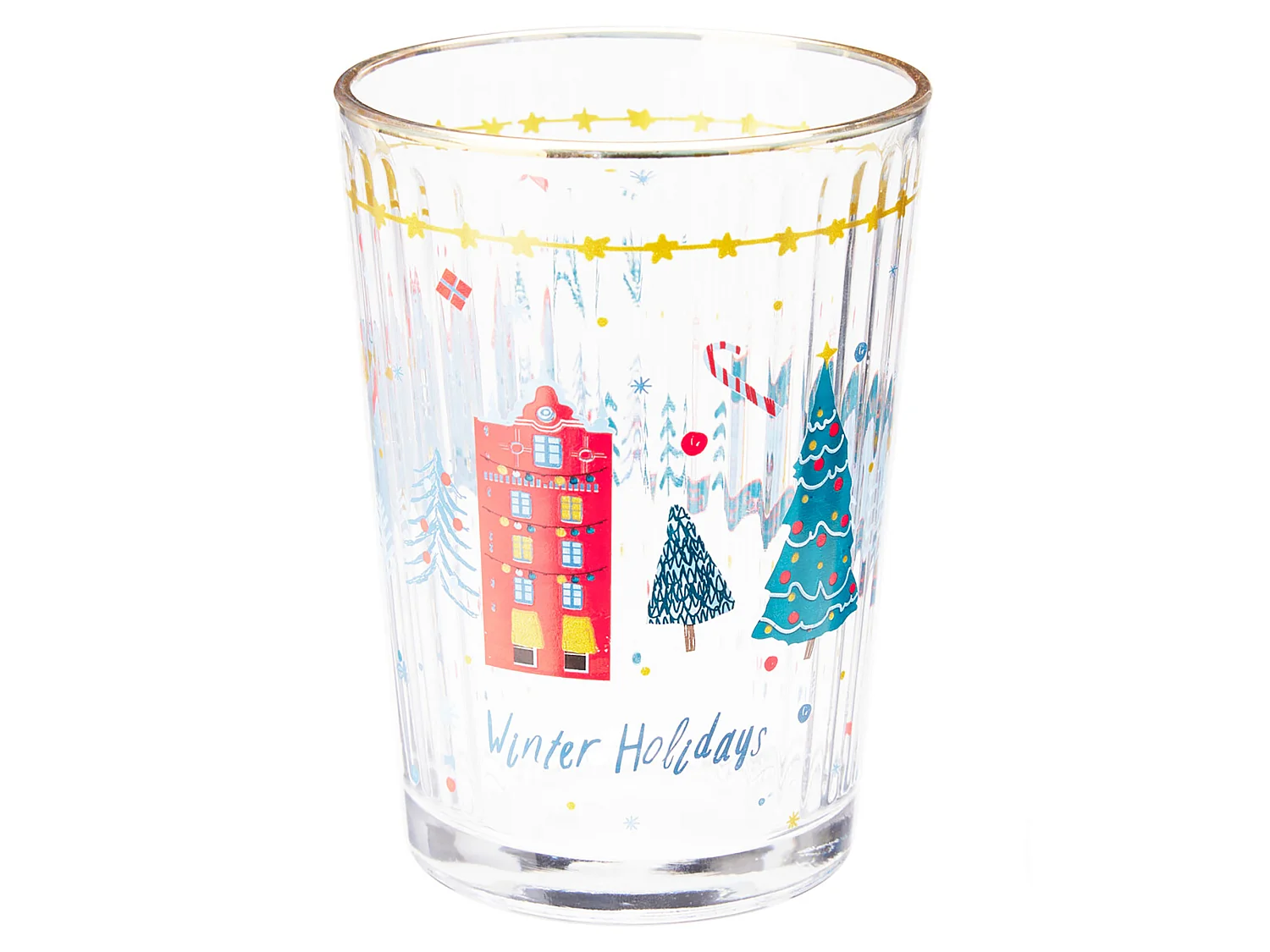 Verre de Noël décoratif en verre doré 500 ml Ø 87 x 120 mm