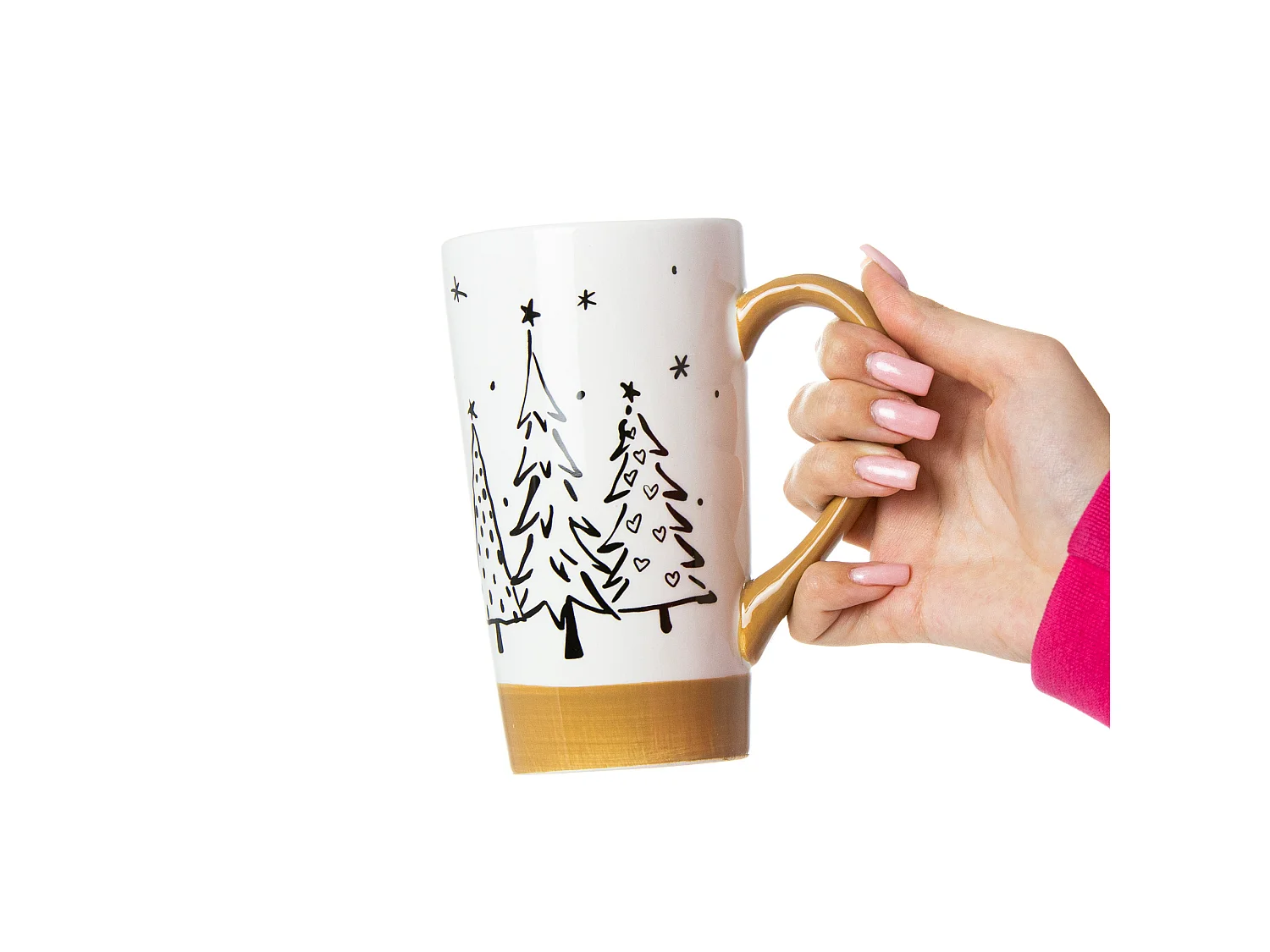 Mug de Noël en céramique cadeau blanc 570 ml 15,5 cm 9 cm