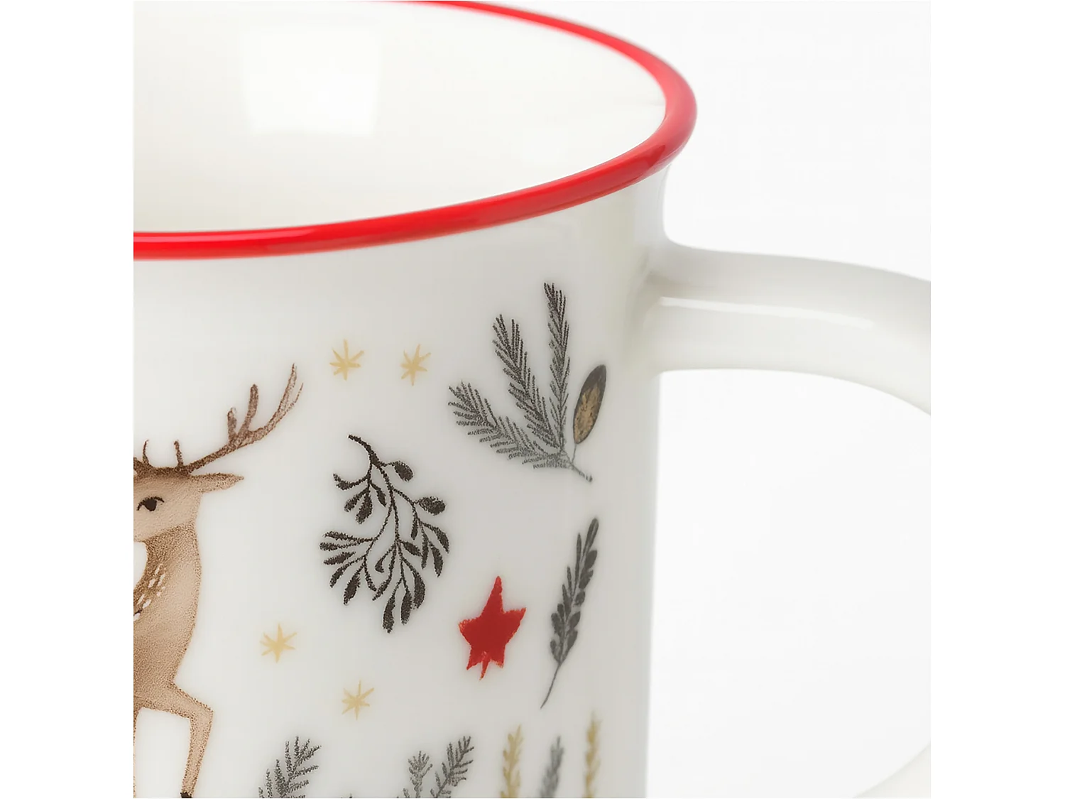 Mug de Noël avec anse en porcelaine blanche 400 ml 98x92 mm