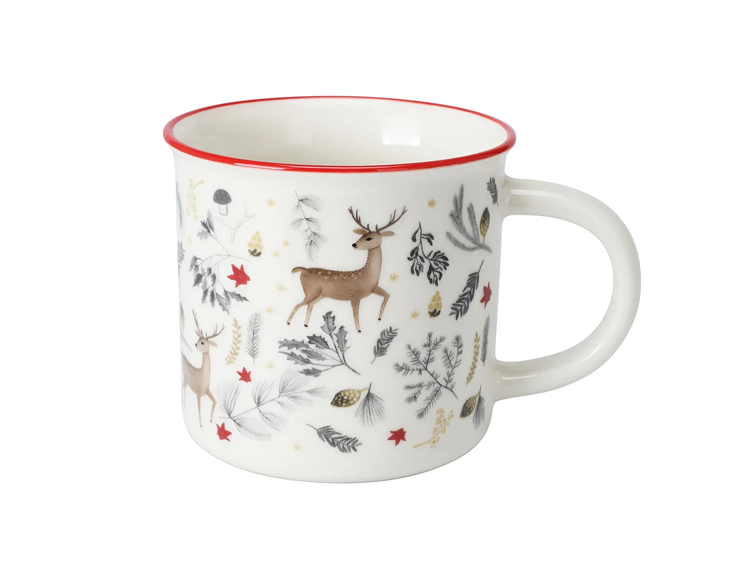 Mug de Noël avec anse en porcelaine blanche 400 ml 98x92 mm