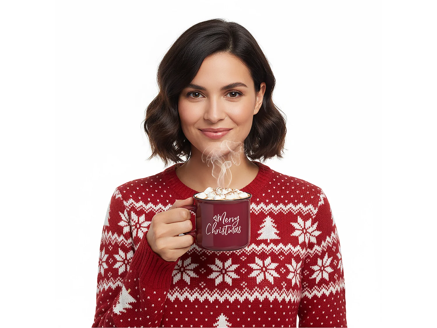 Tasse de Noël en grès rouge 285 ml 9,5x8 cm