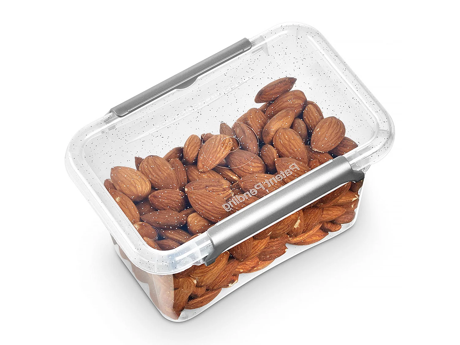 Boîte de rangement plastique antibactérienne avec couvercle transparente argentée 15x9,5x10 cm