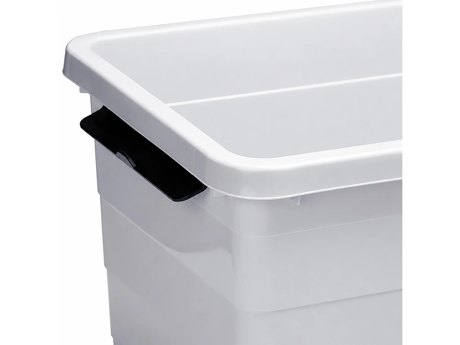Boîte de rangement en plastique avec couvercle 20 L gris clair 39x29x27 cm
