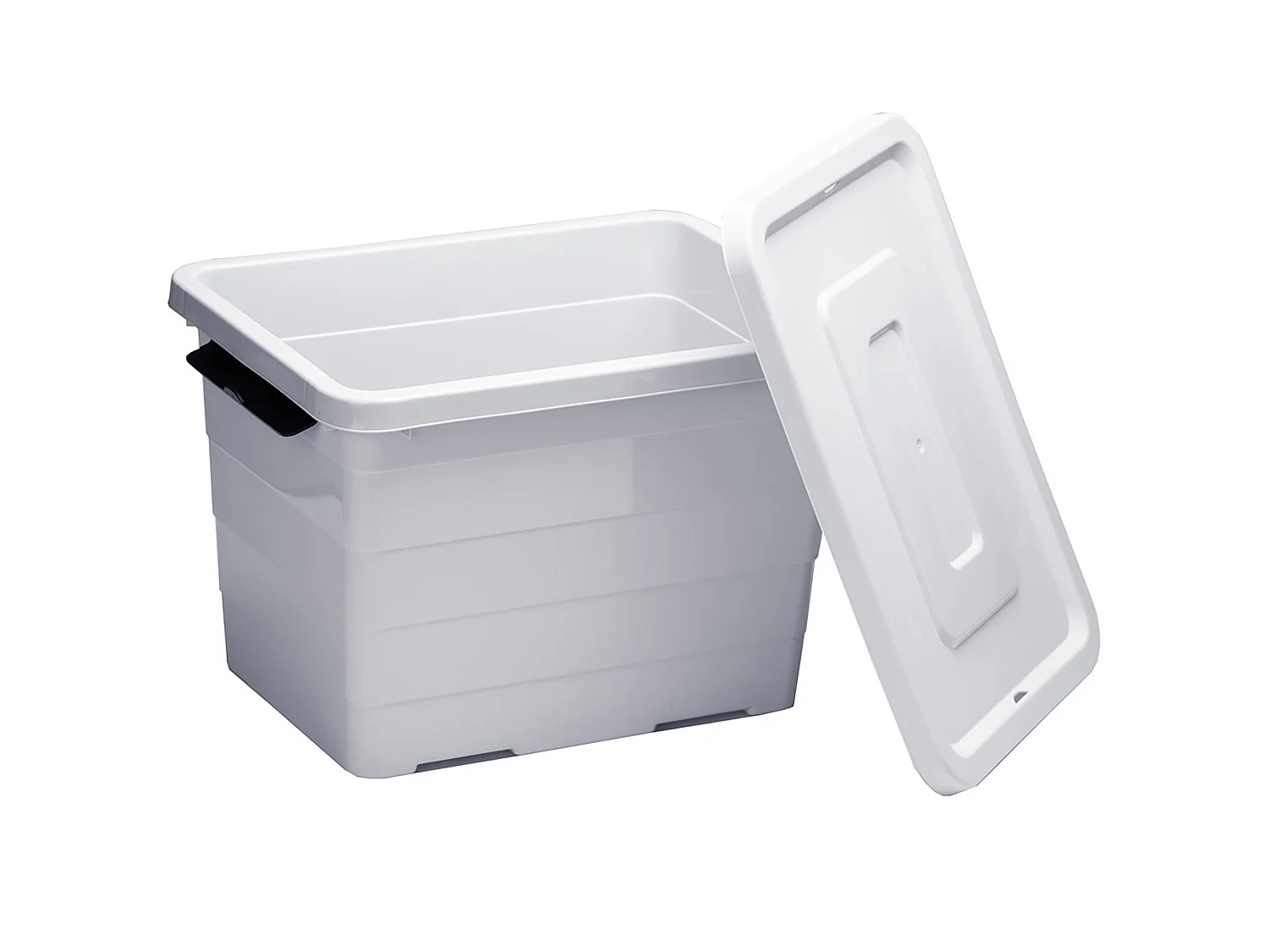 Boîte de rangement en plastique avec couvercle 20 L gris clair 39x29x27 cm