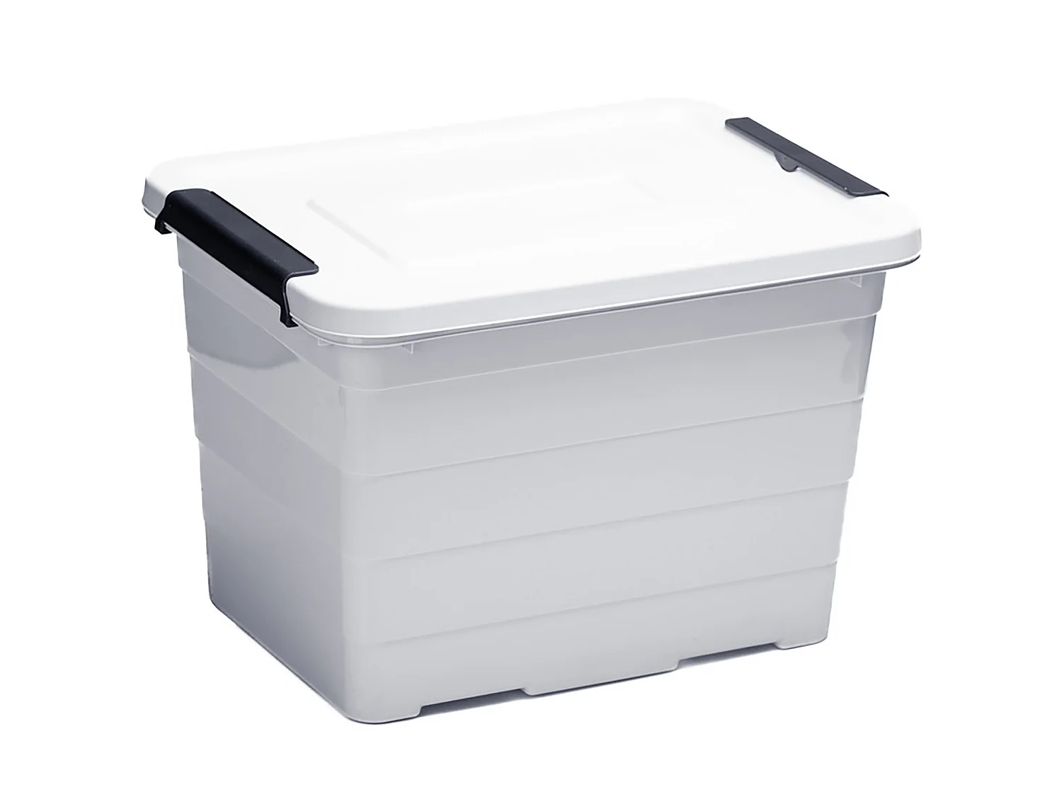 Boîte de rangement en plastique avec couvercle 20 L gris clair 39x29x27 cm