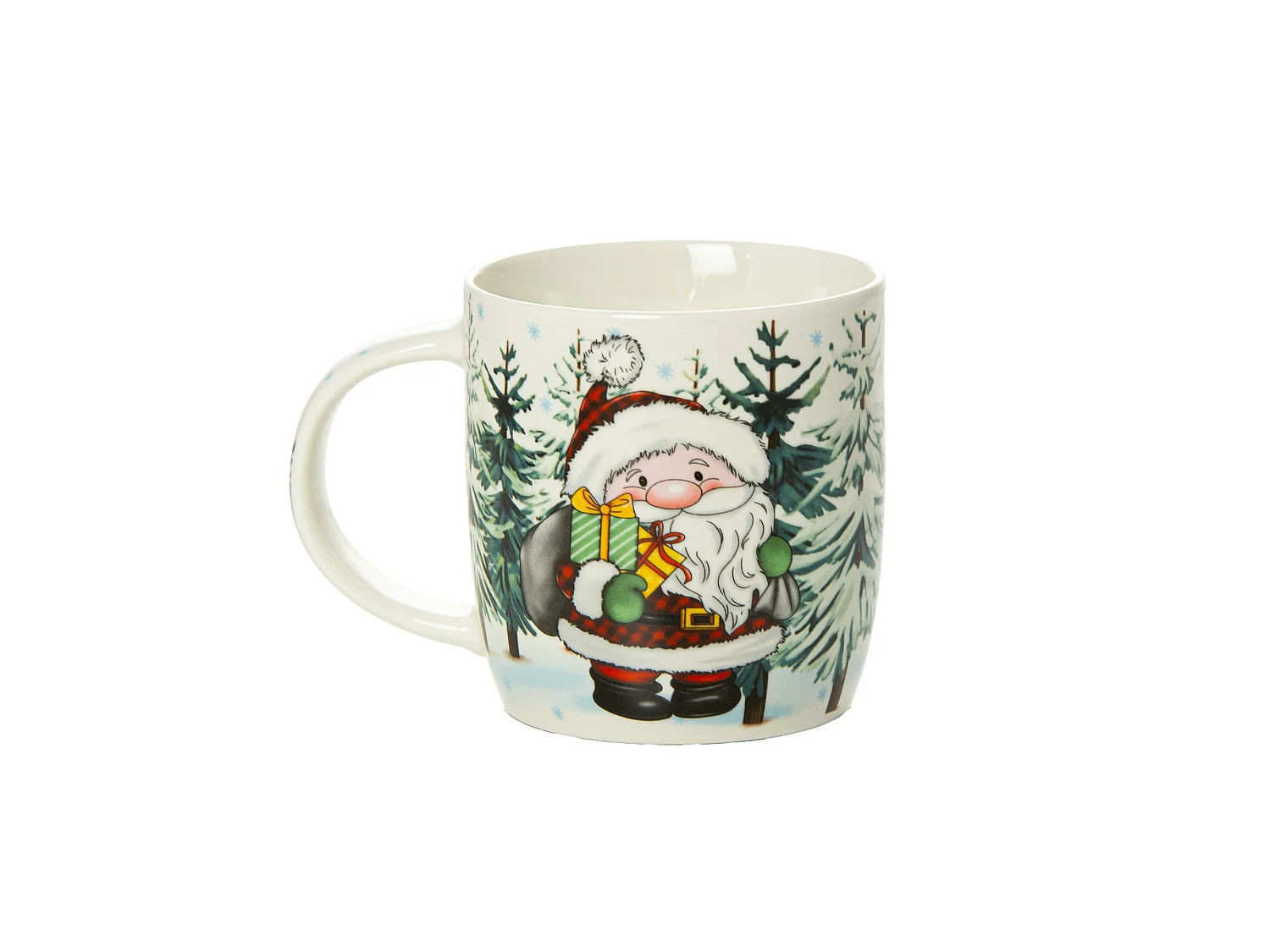 Tazza natalizia in ceramica regalo 370 ml bianco Babbo Natale 9,5 cm 9 cm