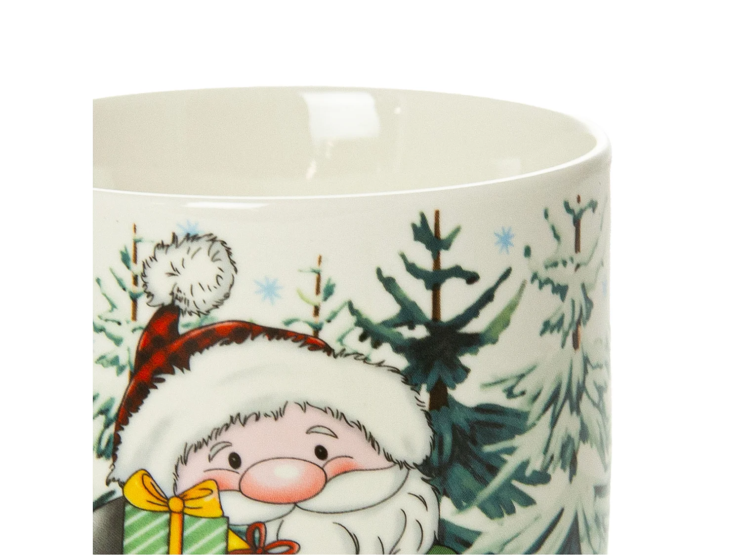 Tazza natalizia in ceramica regalo 370 ml bianco Babbo Natale 9,5 cm 9 cm