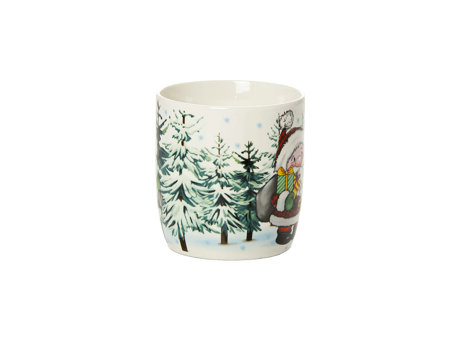 Tazza natalizia in ceramica regalo 370 ml bianco Babbo Natale 9,5 cm 9 cm