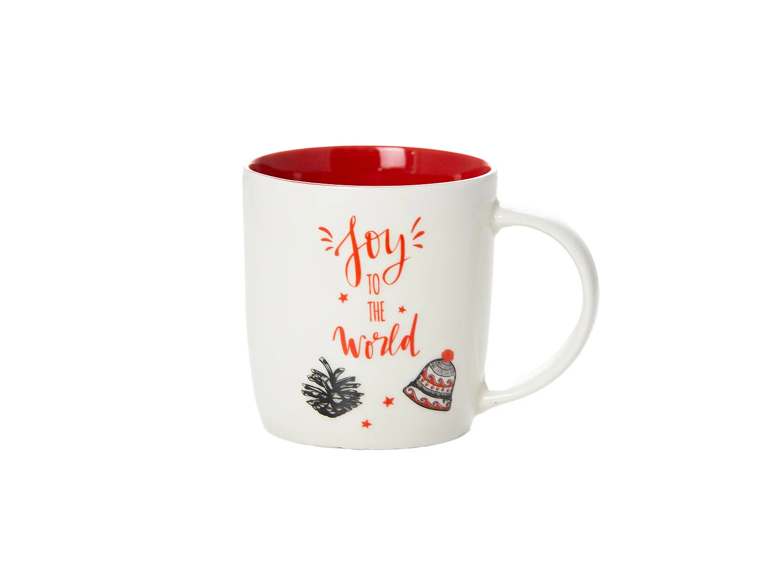 Mug de Noël cadeau en céramique blanc cloche 370 ml 9,5 cm 9 cm
