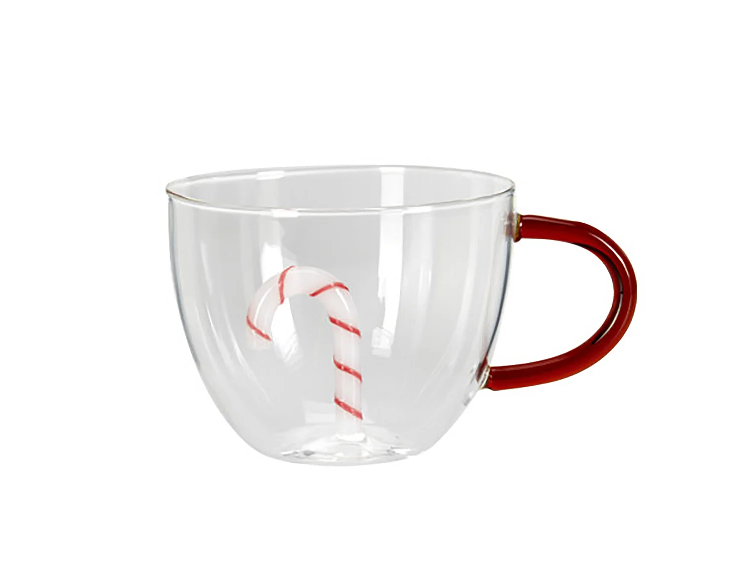 Bicchiere natalizio decorativo in vetro borosilicato 400 ml 140x110x80 mm